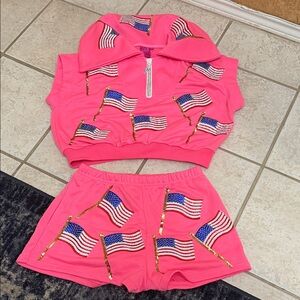 QUEEN OF SPARKLES Pink Flag Set